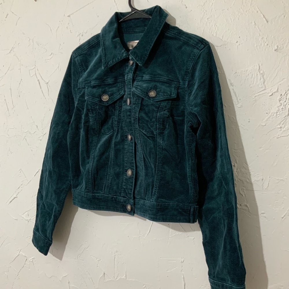 KUT from the Kloth Julie Corduroy Crop Jacket in Blue Marine Sz XS - Picture 11 of 15